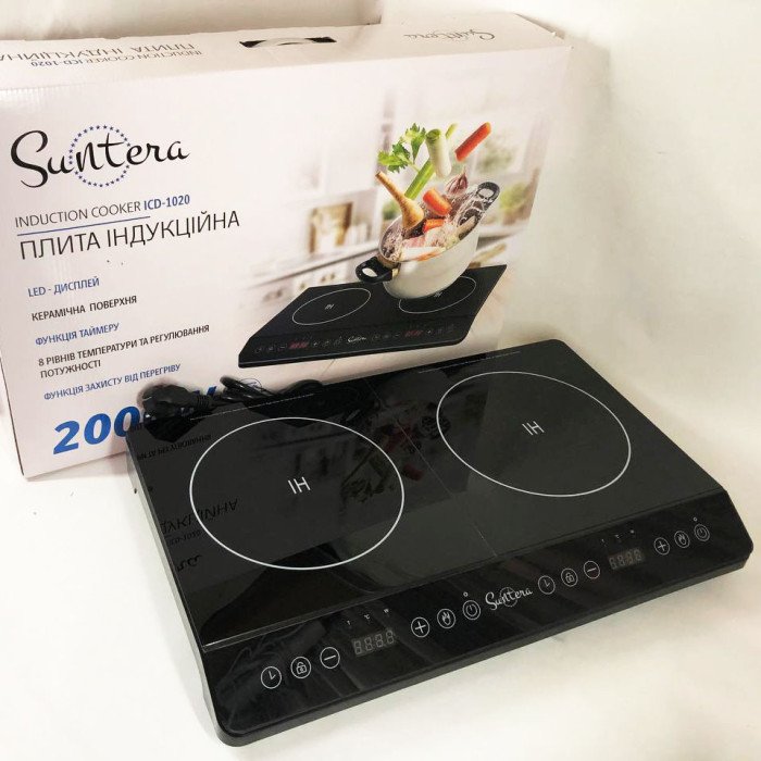 Електроплита індукційна інфрачервона Suntera ICD-1020 з дисплеєм LED (2000 Вт)