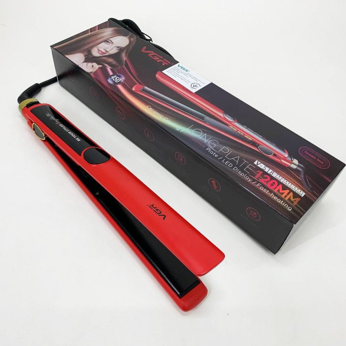 Плойка для волосся VGR V-518 RED випрямляч з керамічними пластинами