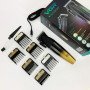 Машинка для стрижки волосся акумуляторна Professional Turbo з різними насадками VGR V-003. Колір: жовтий