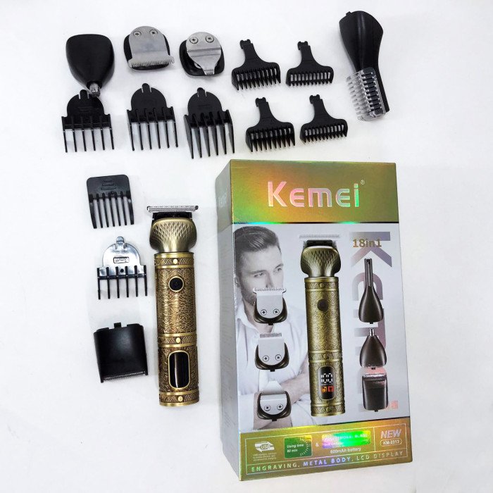 Тример 18 в 1 Kemei KM-2313, Універсальний триммер для чоловіків хороші машинки для стрижки волосся для дому