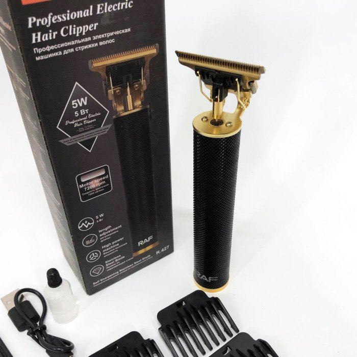 Тример акумуляторний для стрижки волосся RAF R.427 для бороди вусів машинка для стрижки 5 Вт