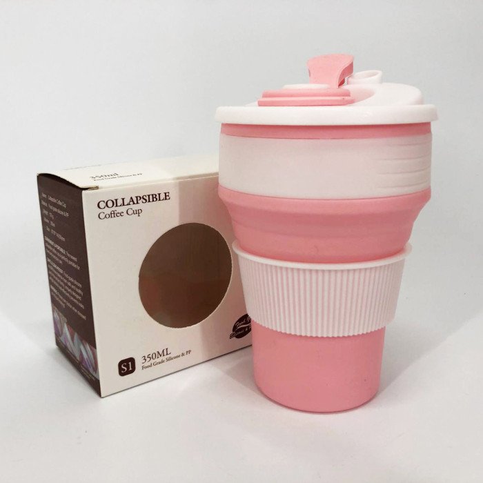 Кружка туристична (складна/силіконова), кружка похідна силіконова складана. Колір: рожевий