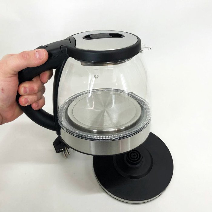 Електрочайник скляний Rainberg RB-2251 - 1л, стильний електричний чайник, безшумний чайник