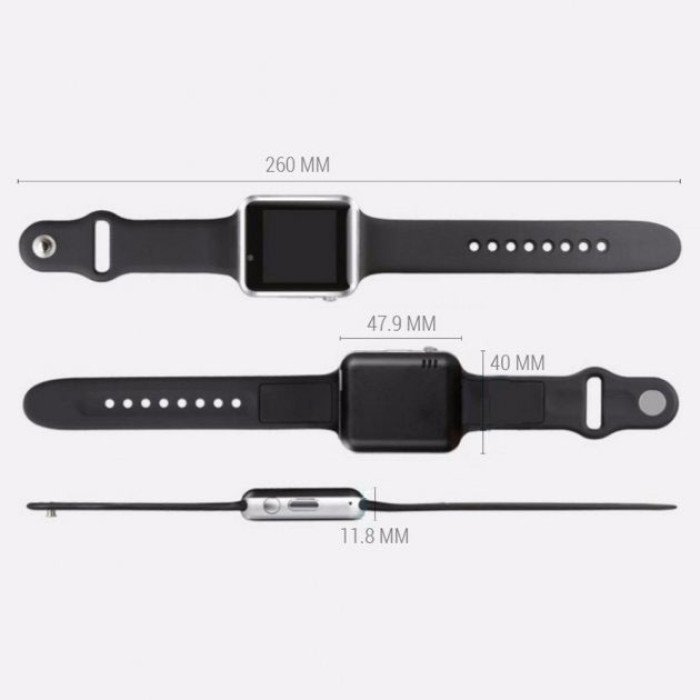 Смарт-годинник Smart Watch A1 розумний електронний зі слотом під sim-карту + карту пам'яті micro-sd. Колір: срібний