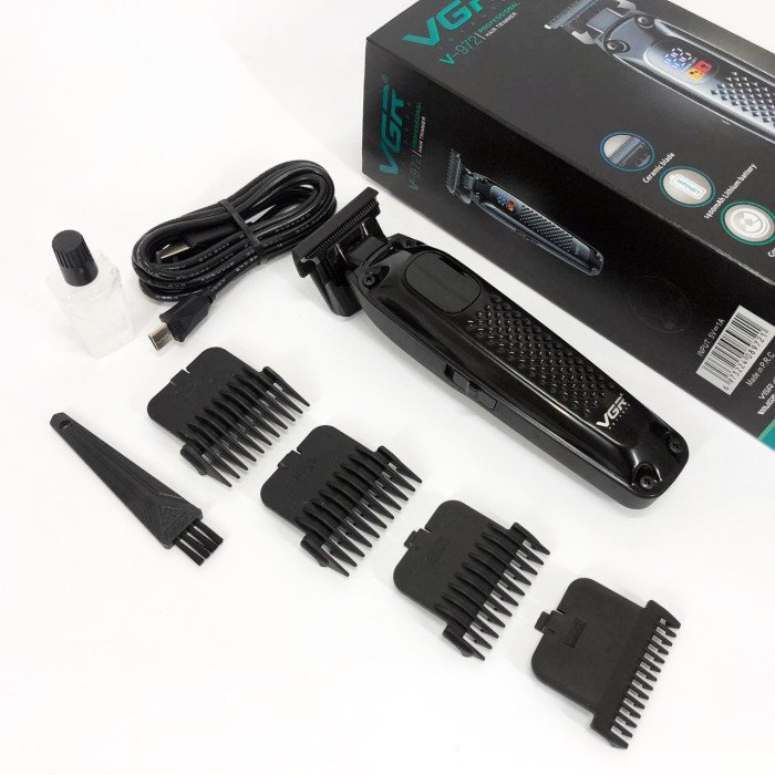 Машинка для стрижки волосся триммер VGR V-972 професійна з насадками акумуляторна USB