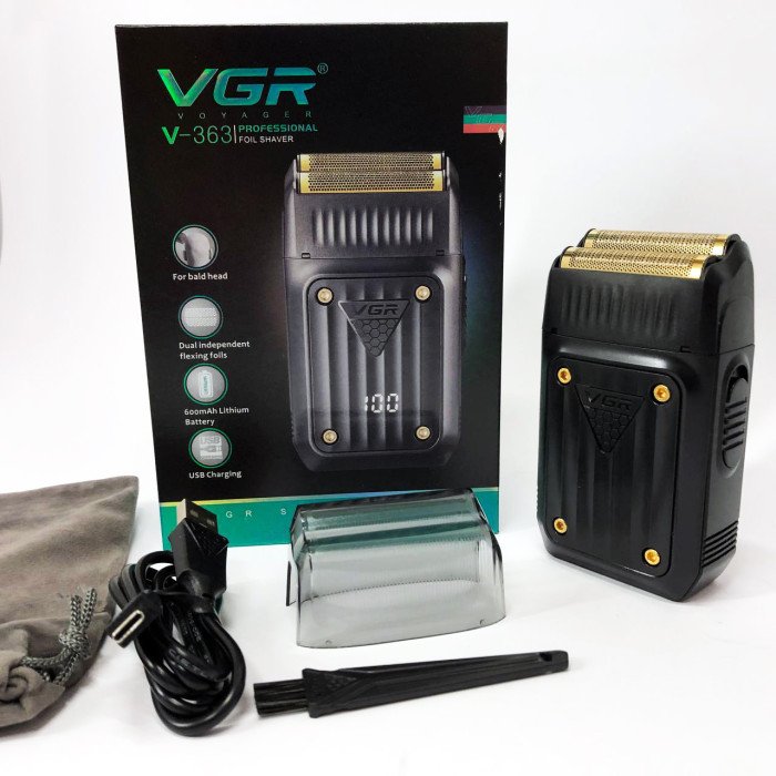 Електробритва VGR V-363, Тример для вусів, Електробритва з насадками для бороди, Тример бездротової