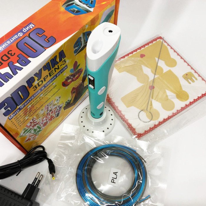 3D ручка Smart 3D Pen 2 c LCD дисплеєм, Цікава ручка 3д для дітей, Оригінальна. Колір: блакитний