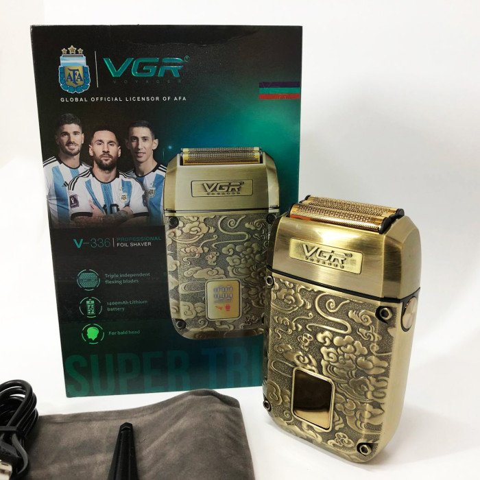 Електробритва-шейвер VGR V-336 LED Display чоловіча професійна для сухого та вологого гоління металева