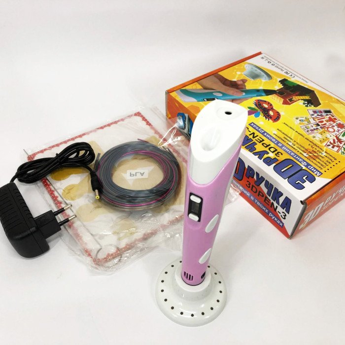 3D ручка Smart 3D Pen 2 c LCD дисплеєм, 3D ручка для розвитку уваги. Колір: рожевий