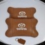 Набір шкіряних подушок 2шт на підголівник Toyota. Комфортні ортопедичні подушки,Тойота