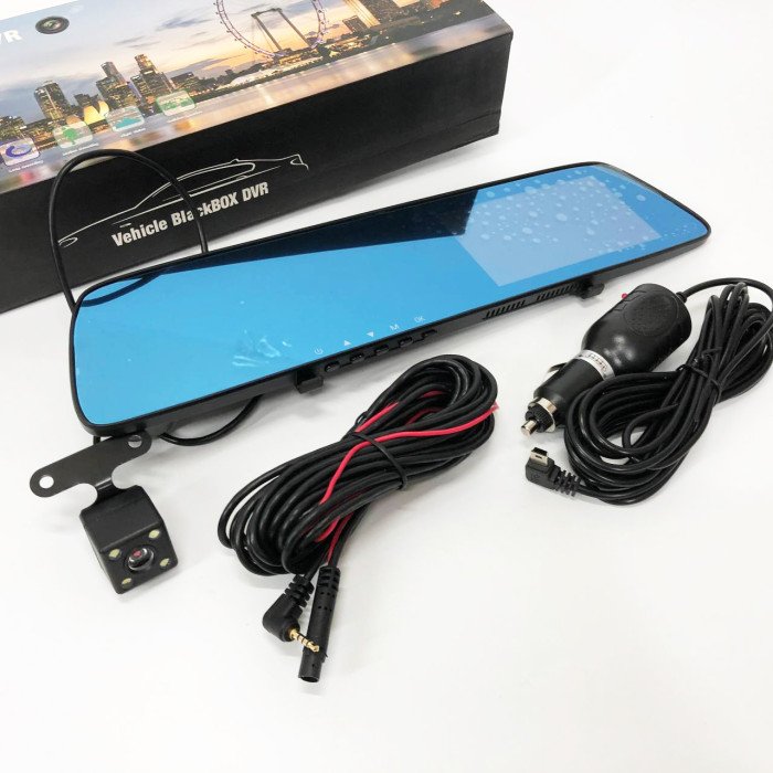 Автомобільний відеореєстратор-дзеркало L-9003 4,3" TOUCH SCREEN 2 камери 1080P Full HD