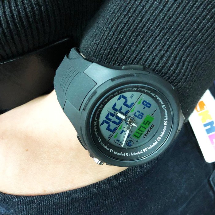 Годинник наручний чоловічий SKMEI 1844BK BLACK, годинник наручний електронний тактичний. Колір: чорний