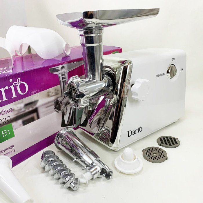 М'ясорубка електрична 2000 Вт Dario DMG0320. Колір: білий