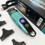 Машинка для стрижки волосся VGR V-975 тример для бороди та вусів. Колір: зелений