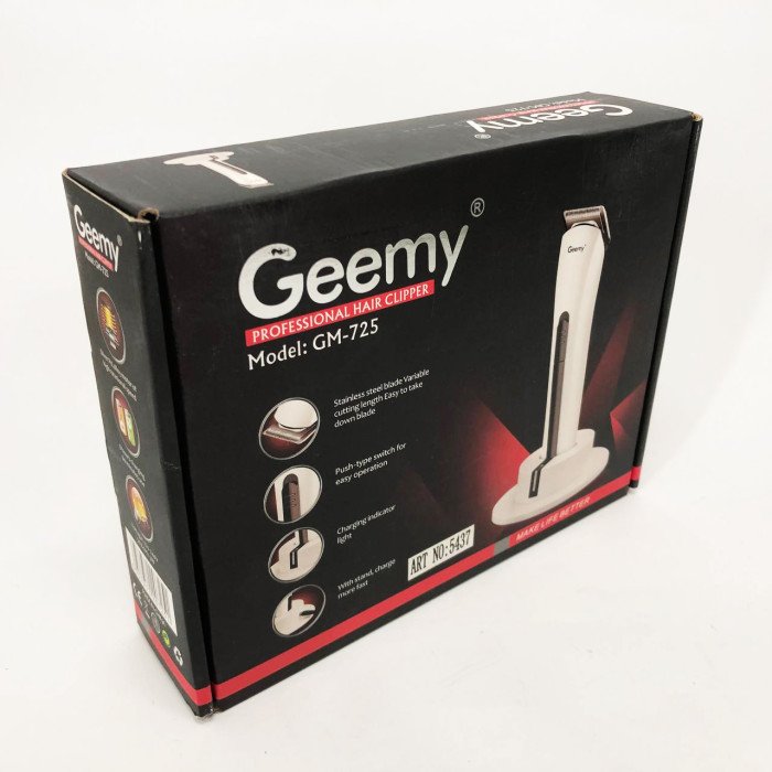 Бездротова машинка для стрижки волосся GEMEI GM-725, Професійна бритва-машинка для стрижки волосся