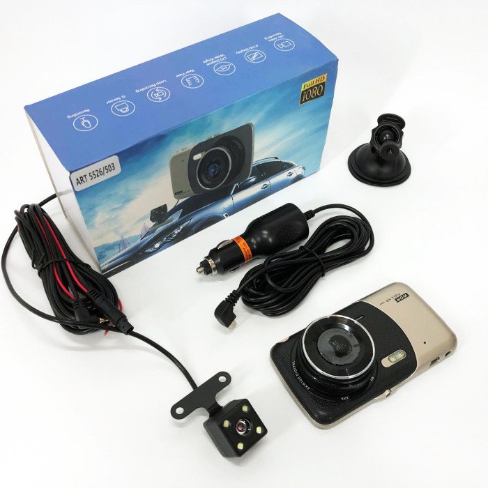 Відеореєстратор автомобільний MHZ DVR CT503 1080P з двома камерами, Реєстратор з камерою на машину