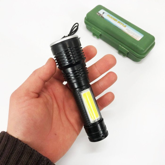 Ліхтарик кишеньковий світлодіодний Police BL-T630S-XPE+COB, Суперпотужний пошуковий ручний ліхтар
