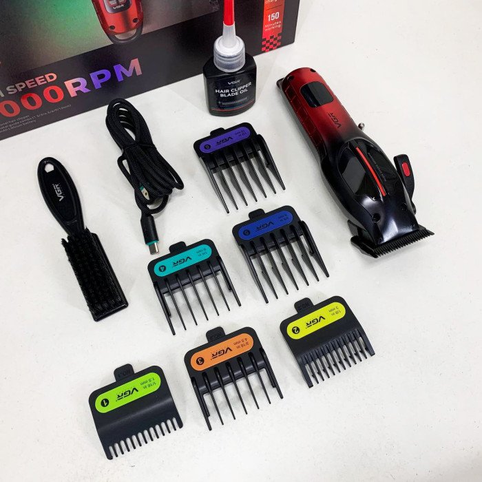 Акумуляторна машинка для стрижки VGR V-026 RED. Колір: червоний