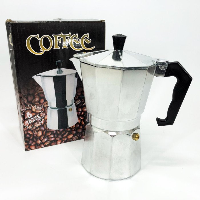 Кавоварка гейзерна з нержавіючої сталі UNIQUE UN-1912 270 мл, Гейзерна кавоварка 3 чашки