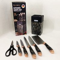Набір ножів із нержавіючої сталі з основою Rainberg RB-2326 Black