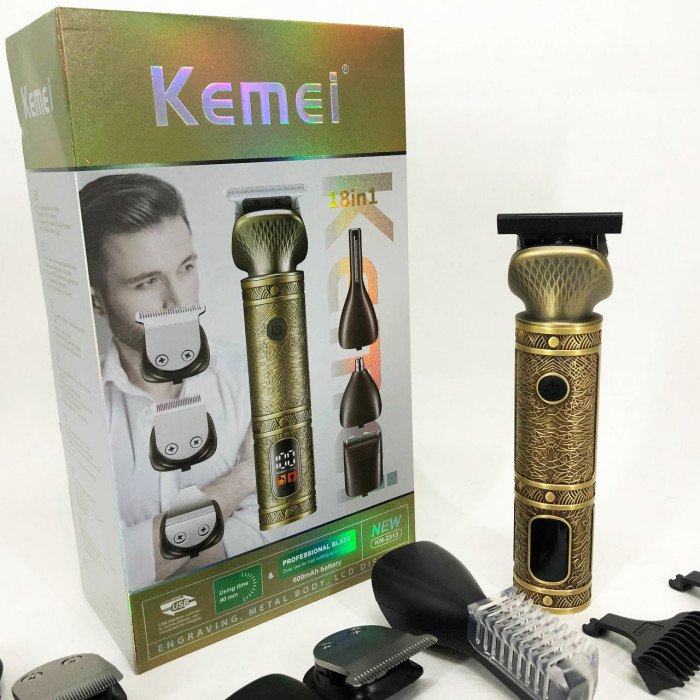Тример 18 в 1 Kemei KM-2313, Універсальний триммер для чоловіків хороші машинки для стрижки волосся для дому