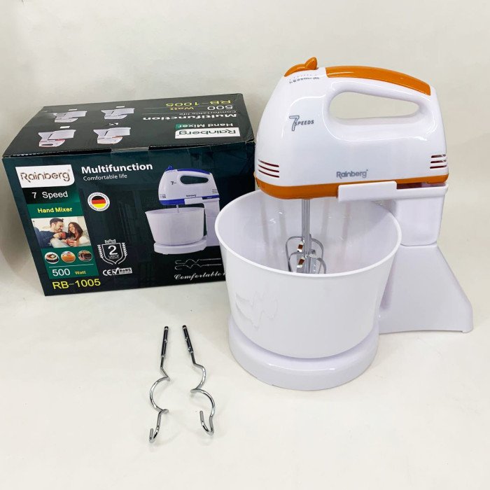 Міксер 7 швидкостей із чашею 2 л Rainberg RB-1005 500Вт Orange