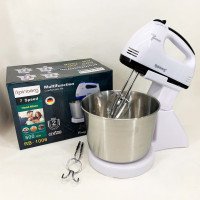 Стаціонарний електричний міксер із чашею Rainberg RB-1006 500W з насадками для замішування тіста Black