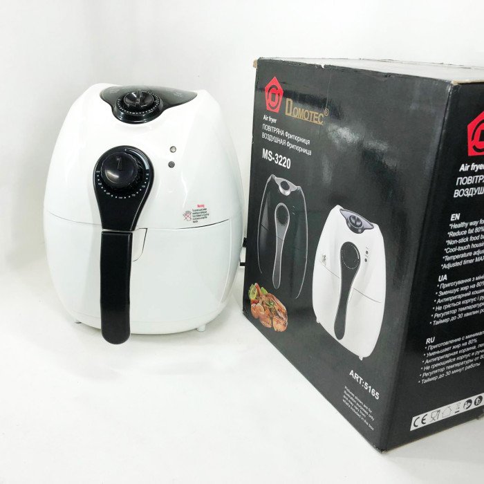 Аерофритниця Мультипіч Аерогриль Domotec MS-3220 1300W 4,5 л Безмасляна з Таймером. Колір: білий