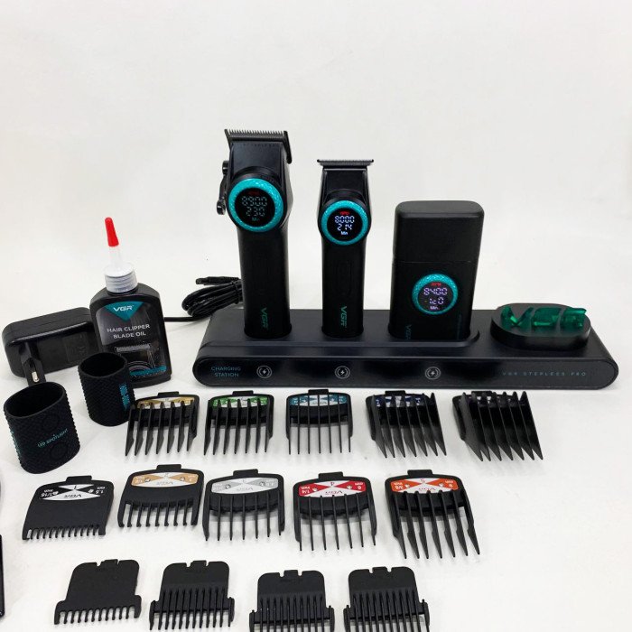 Професійний набір для барберів VGR Stepless Pro 3 in 1 BLACK