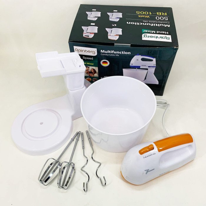 Міксер 7 швидкостей із чашею 2 л Rainberg RB-1005 500Вт Orange