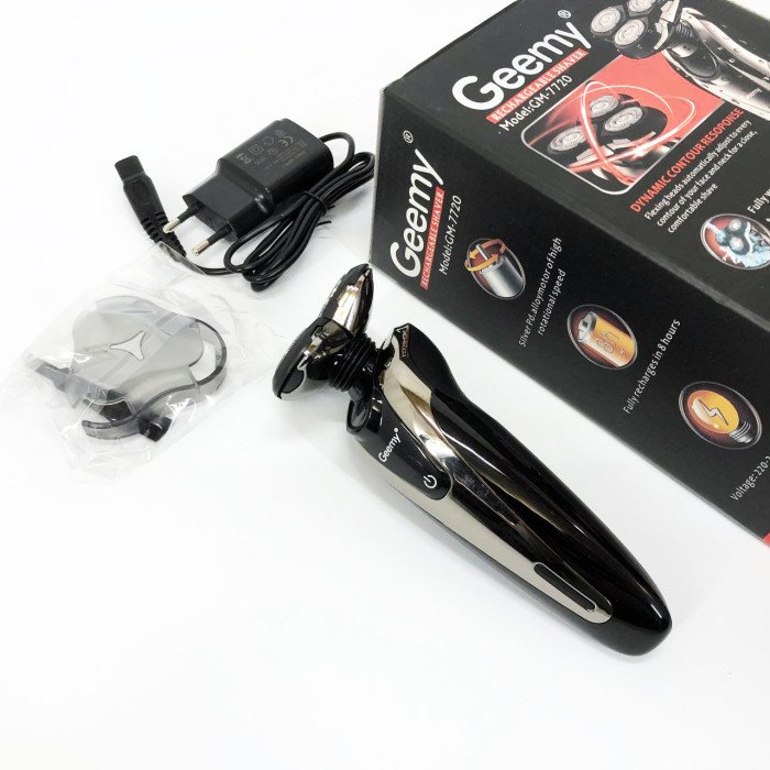 Електробритва Gemei GM-7720 - професійна, бездротова, потужна чоловіча бритва з головками, що плавають