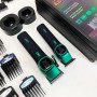 Комплект VGR 2 в 1 V-885 S2 GREEN, акумуляторна машинка для стрижки та триммер