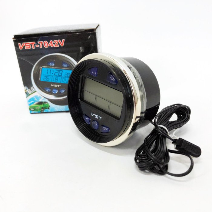 Годинник з термометром VST-7042V з блакитним підсвічуванням