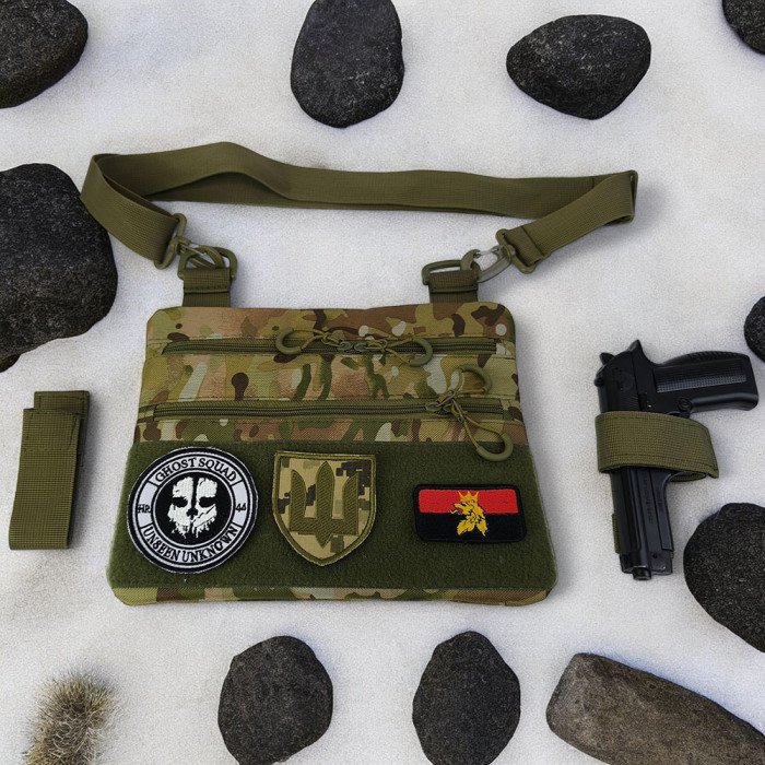 Чоловіча сумка нагрудна тактична, Сумка через плече військова, Тактичний рюкзак через плече