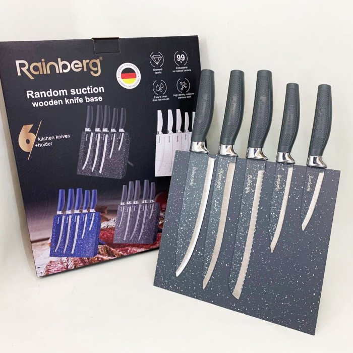 Набір ножів Rainberg RB-2322 з нержавіючої сталі з магнітною основою Gray