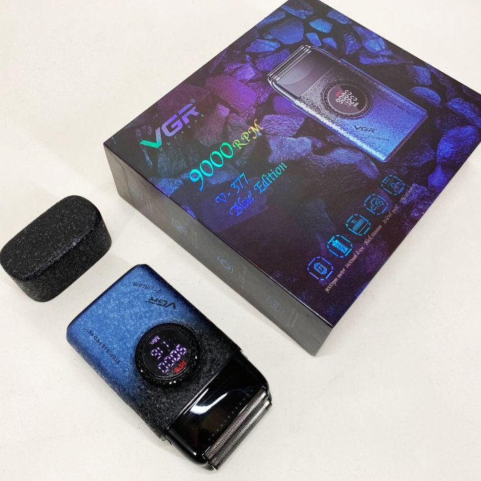 Електробритва VGR V-377 BLUE шейвер, Електрична акумуляторна бритва для гоління, шейвер чоловічий