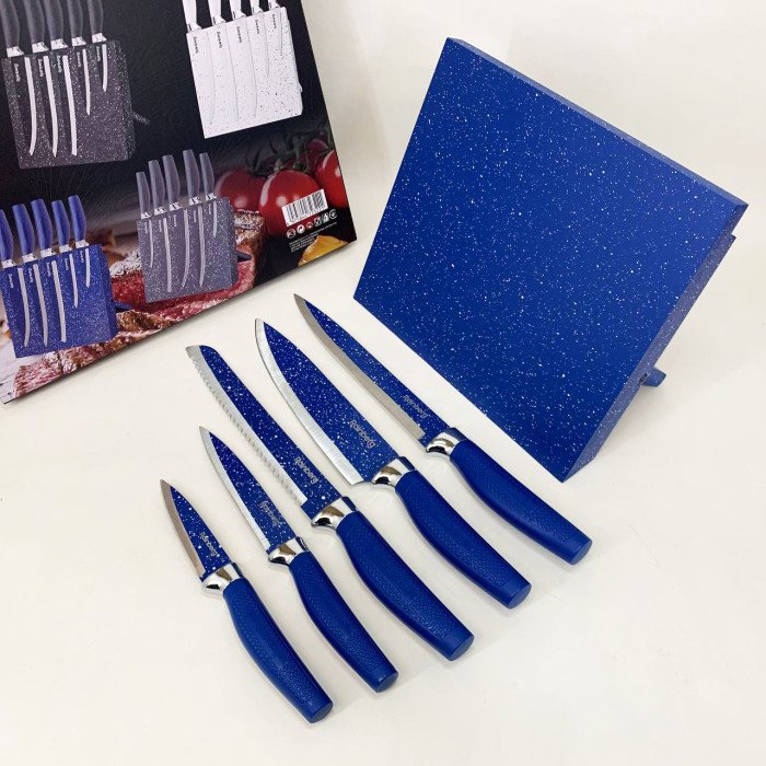 Набір ножів Rainberg RB-2322 з нержавіючої сталі з магнітною основою Blue