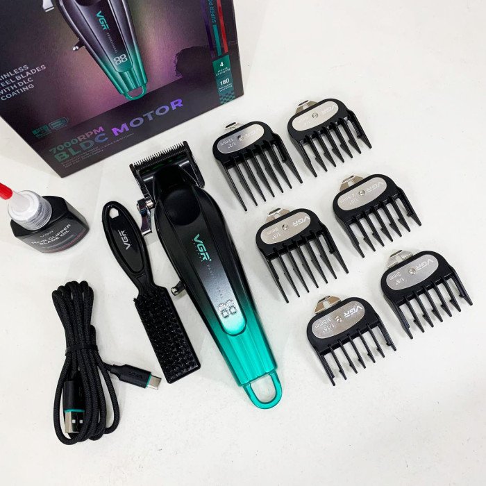 Акумуляторна машинка для стрижки VGR V-662 Колір: зелений