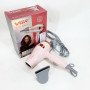 Фен для волосся дорожній VGR V-432 PINK, з концентратором 1000 Вт, іонізація та 2 режими. Колір: рожевий
