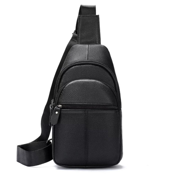 Стильна чоловіча шкіряна сумка через плече, натуральна шкіра флотар, якісна фурнітура