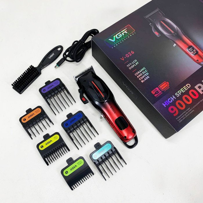 Акумуляторна машинка для стрижки VGR V-026 RED. Колір: червоний