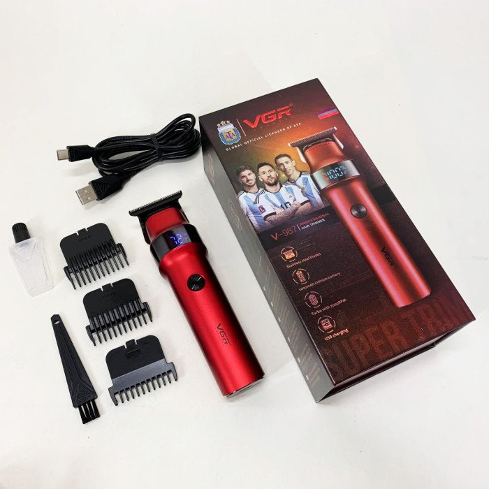 Машинка для стрижки волосся VGR V-987 RED, Бритва триммер для чоловіків