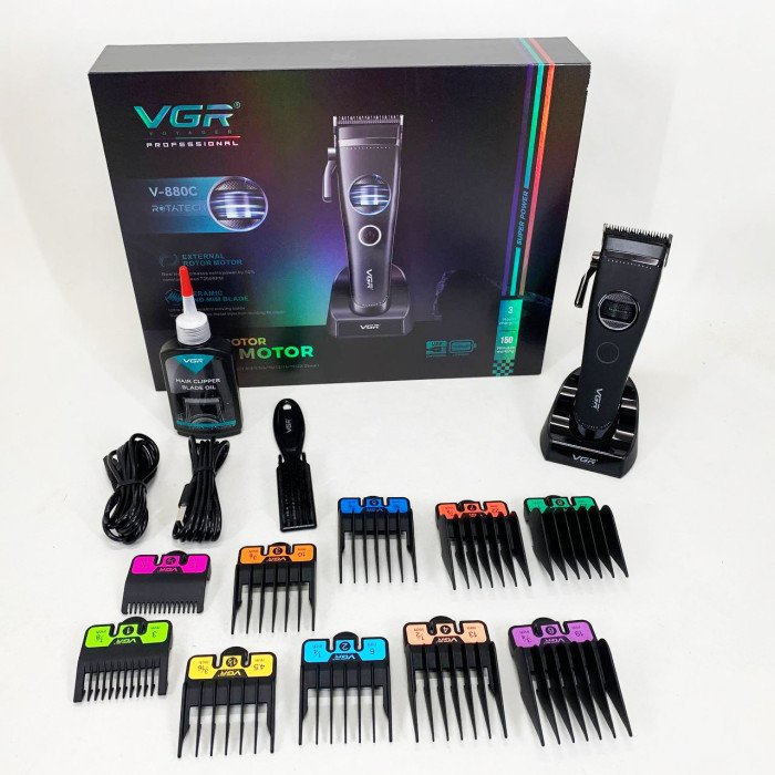 Акумуляторна машинка для стрижки VGR V-880C. Колір: чорний