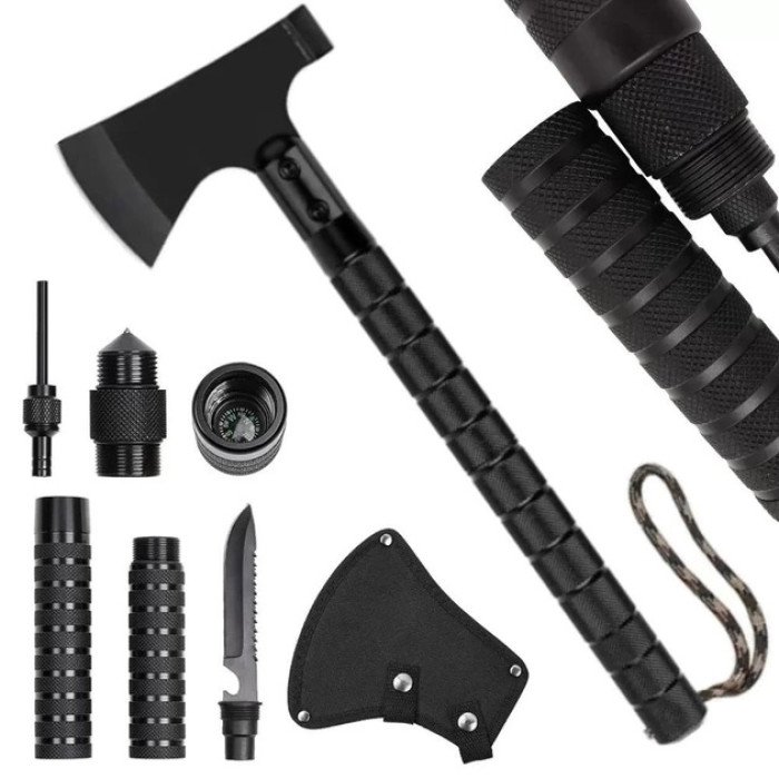 Сокира тактична, набір для виживання 9в1 VT36 туристичний