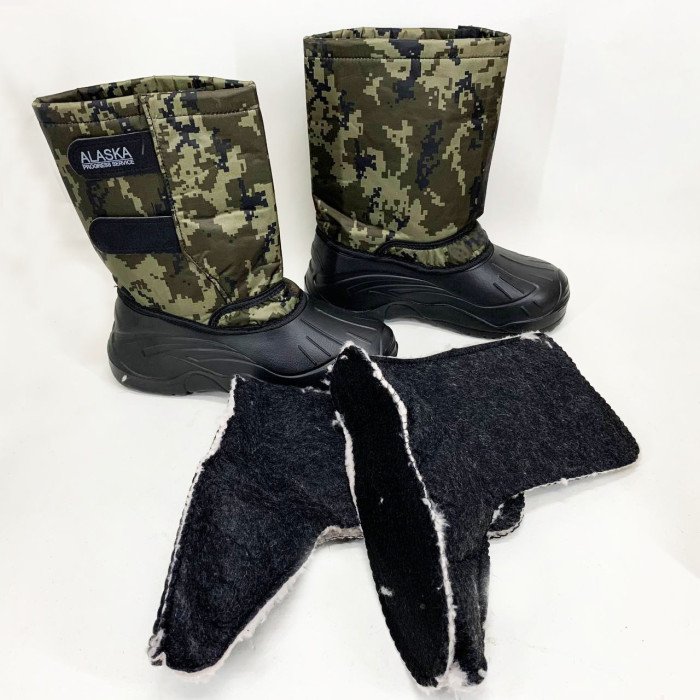 Чоботи чоловічі утеплені камуфляж 46р 30см, Осінні гумові чоботи, Гумові чоботи для лісу