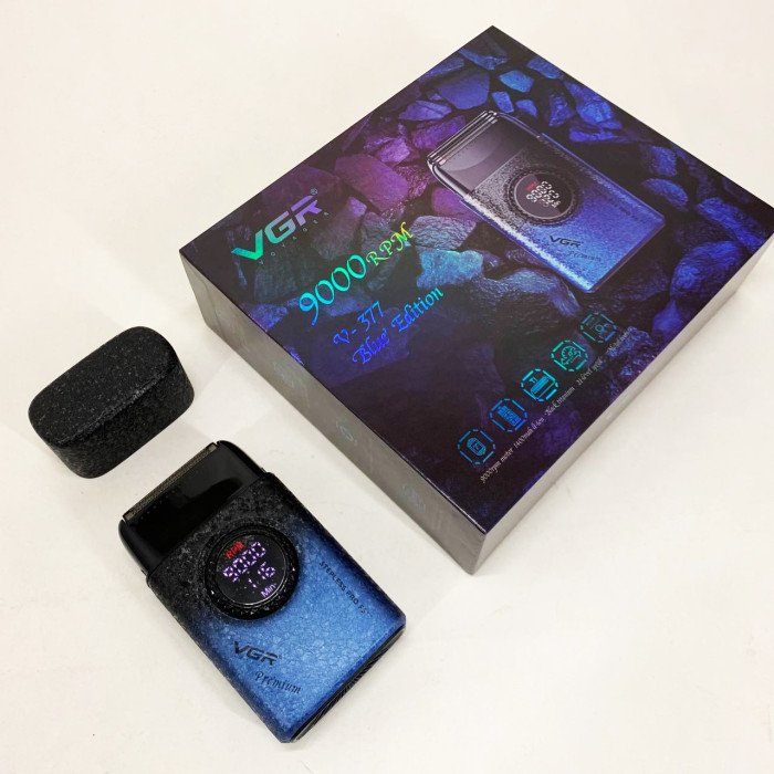 Електробритва VGR V-377 BLUE шейвер, Електрична акумуляторна бритва для гоління, шейвер чоловічий
