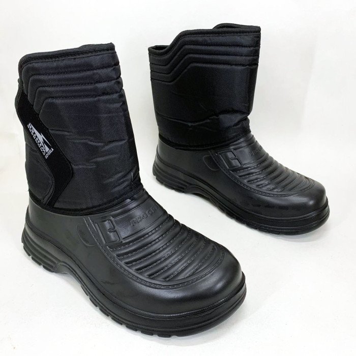 Чоботи чоловічі чорні утеплені 42р 26см Гумові чоботи короткі рибальські