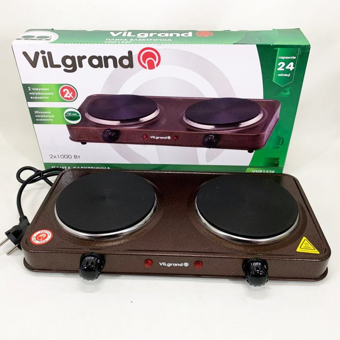 Настільна плита електрична ViLgrand VHP152F. Колір: коричневий