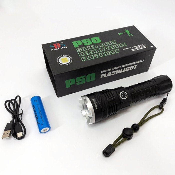 Ліхтар акумуляторний X-Balog BL-A72-P50, ручний ліхтарик, водонепроникний ліхтар, потужний акумуляторний
