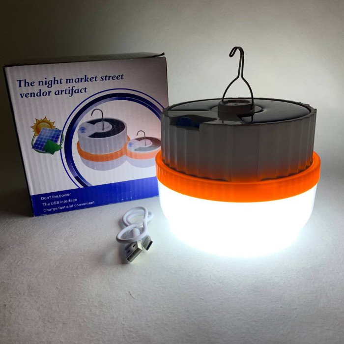 Світлодіодний ліхтар кемпінг на сонячній батареї T2-SMD, АКБ Li-Ion, ЗУ Тype-C